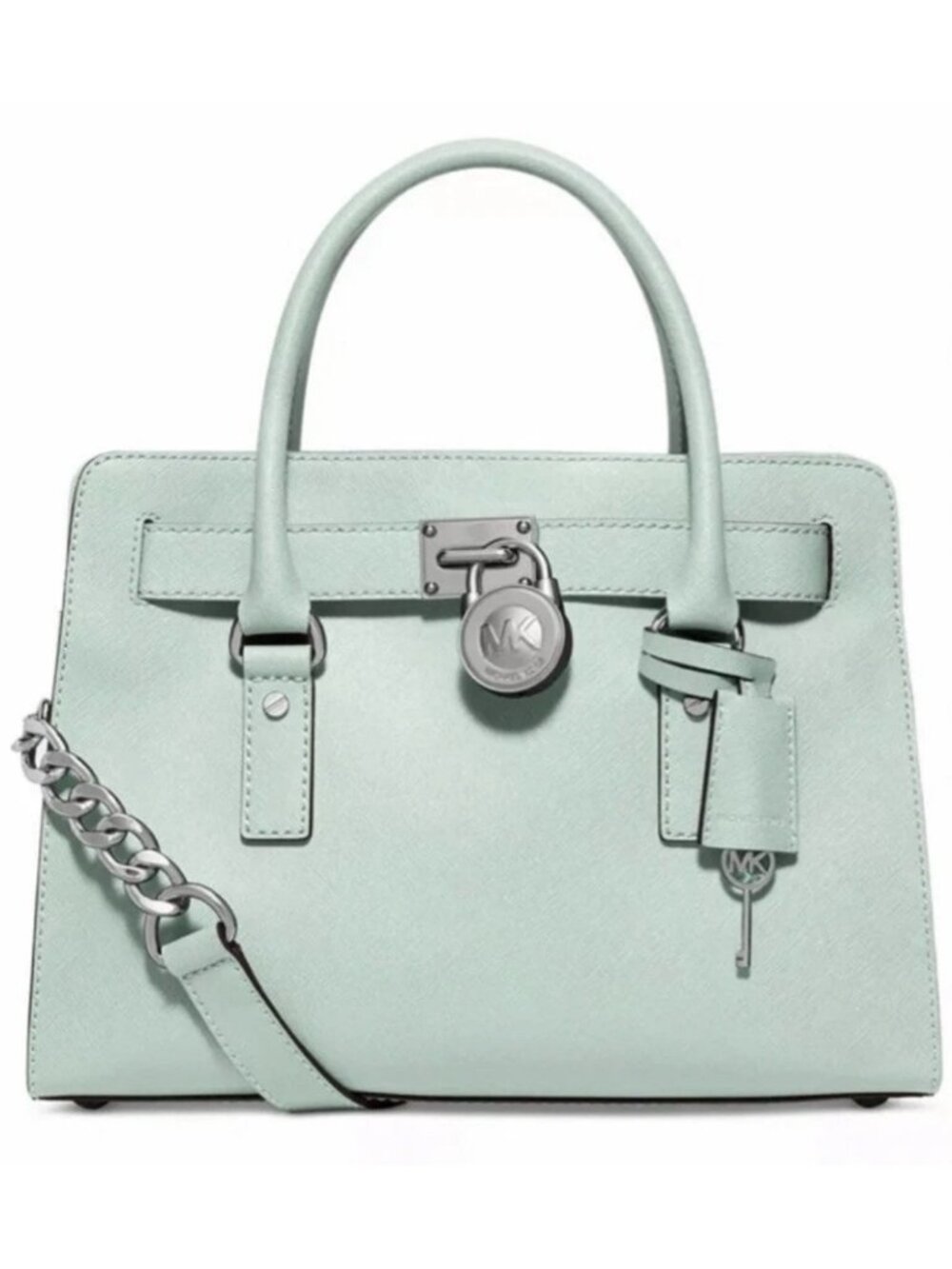 Michael Kors Celadon Hamilton East West Saffiano leather East West chain Tote